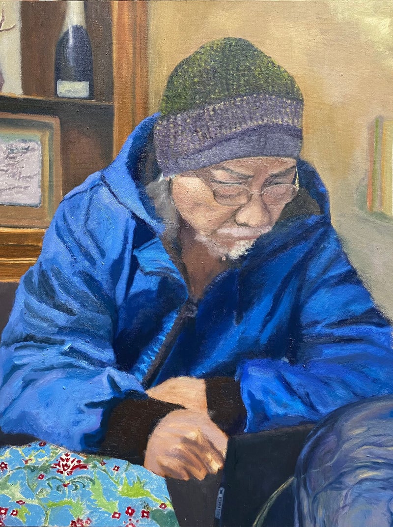 Contemporary portrait painting by Pojia Tsang — custom commissioned artwork